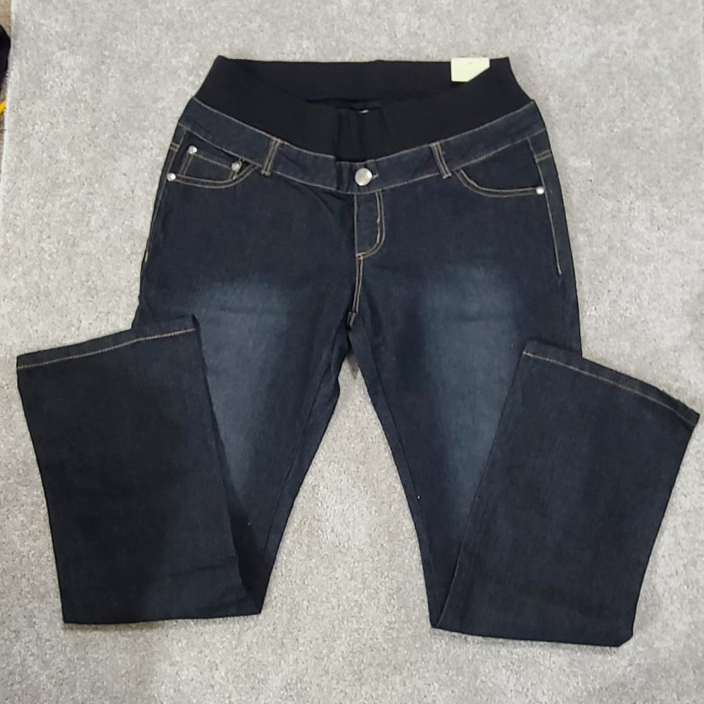 Black Rinse Under-belly Bootcut Maternity Jeans